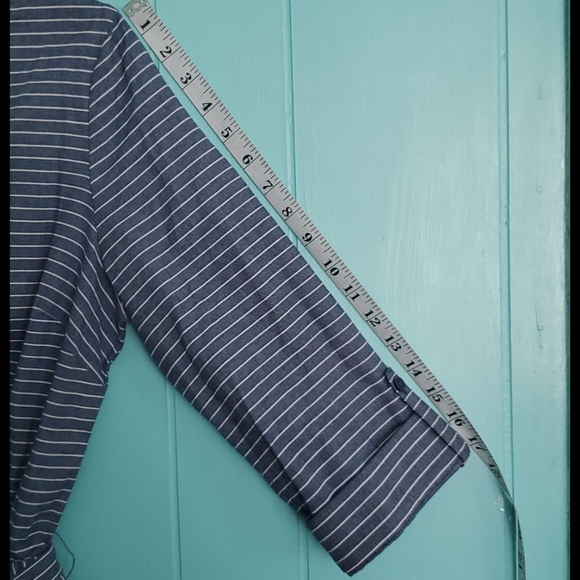 New York & Company Mixed Stripe Jumpsuit- Blue - Picture 10 of 16